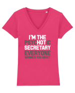 SECRETARY Tricou mânecă scurtă guler V Damă Evoker