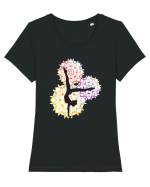 Yoga Mandala Colorat Tricou mânecă scurtă guler larg fitted Damă Expresser