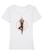 Yoga Portocaliu Tricou mânecă scurtă guler larg fitted Damă Expresser