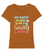 SEWING Tricou mânecă scurtă guler larg fitted Damă Expresser