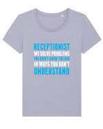 RECEPTIONIST Tricou mânecă scurtă guler larg fitted Damă Expresser
