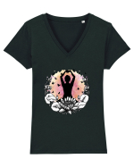 Yoga Lotus Fluturi Tricou mânecă scurtă guler V Damă Evoker