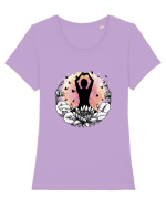 Yoga Lotus Fluturi Tricou mânecă scurtă guler larg fitted Damă Expresser