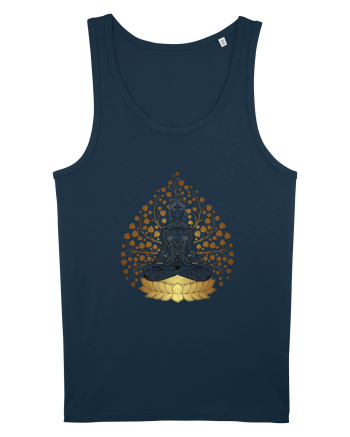 Yoga Lotus Tattoo Auriu Navy