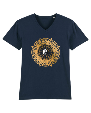 Yoga Lotus Yin Yang French Navy