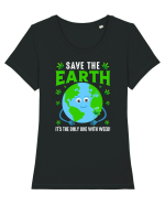 Save The Earth Is The Only One With Weed Tricou mânecă scurtă guler larg fitted Damă Expresser