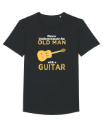 OLD MAN WITH GUITAR Tricou mânecă scurtă guler larg Bărbat Skater
