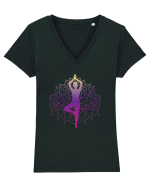 Yoga Mov Lotus Tricou mânecă scurtă guler V Damă Evoker