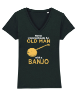 OLD MAN WITH A BANJO Tricou mânecă scurtă guler V Damă Evoker
