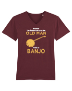 OLD MAN WITH A BANJO Tricou mânecă scurtă guler V Bărbat Presenter