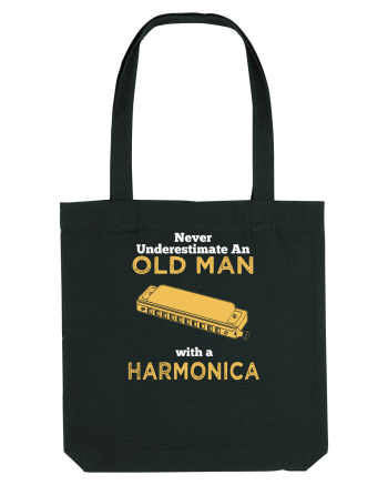 OLD MAN WITH A HARMONICA Black