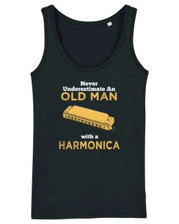 OLD MAN WITH A HARMONICA Black