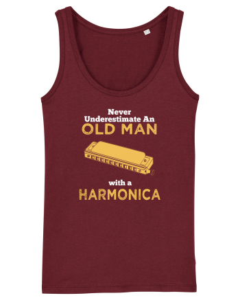 OLD MAN WITH A HARMONICA Burgundy