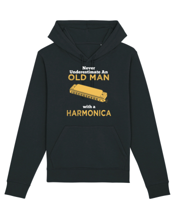 OLD MAN WITH A HARMONICA Black