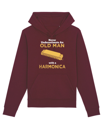 OLD MAN WITH A HARMONICA Burgundy