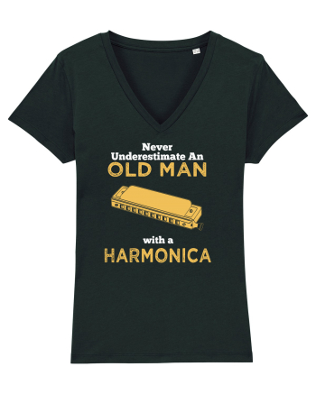 OLD MAN WITH A HARMONICA Black