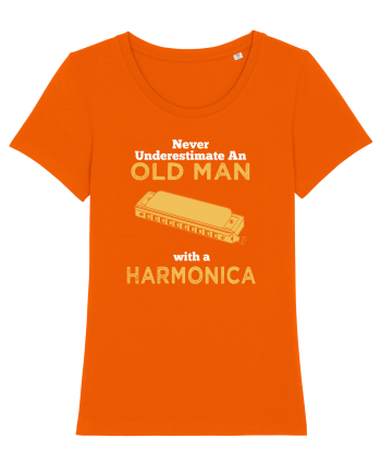 OLD MAN WITH A HARMONICA Bright Orange