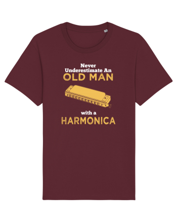 OLD MAN WITH A HARMONICA Burgundy