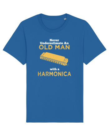 OLD MAN WITH A HARMONICA Royal Blue