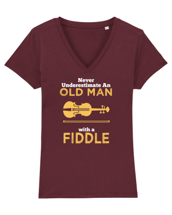 OLD MAN WITH A FIDDLE Burgundy