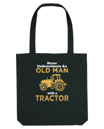 OLD MAN WITH A TRACTOR Black