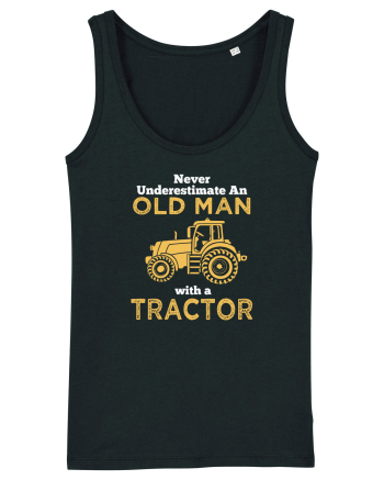 OLD MAN WITH A TRACTOR Black