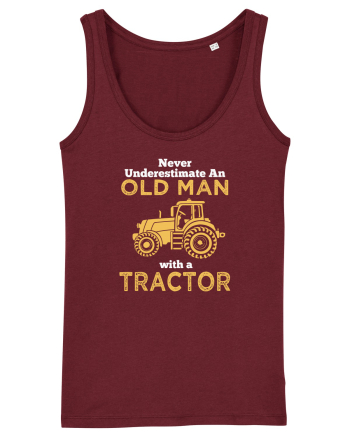 OLD MAN WITH A TRACTOR Burgundy
