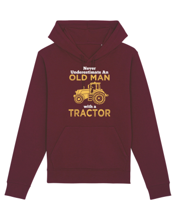 OLD MAN WITH A TRACTOR Burgundy