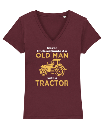 OLD MAN WITH A TRACTOR Burgundy