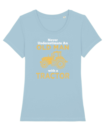 OLD MAN WITH A TRACTOR Sky Blue