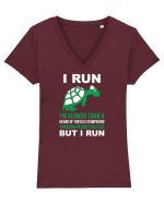 RUN Tricou mânecă scurtă guler V Damă Evoker
