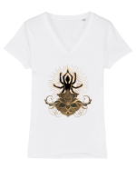 Yoga Lotus Auriu Tricou mânecă scurtă guler V Damă Evoker