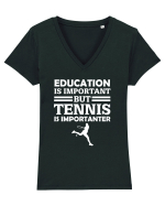 TENNIS Tricou mânecă scurtă guler V Damă Evoker
