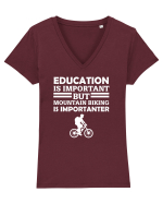 MOUNTAIN BIKING Tricou mânecă scurtă guler V Damă Evoker