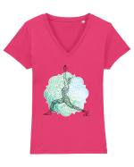 Yoga Mandala Abstract Tricou mânecă scurtă guler V Damă Evoker