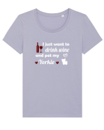 WINE AND YORKIE Tricou mânecă scurtă guler larg fitted Damă Expresser