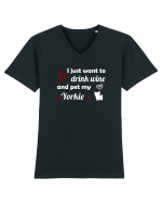 WINE AND YORKIE Tricou mânecă scurtă guler V Bărbat Presenter