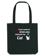 WINE AND CAT Sacoșă textilă