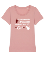 WINE AND CAT Tricou mânecă scurtă guler larg fitted Damă Expresser