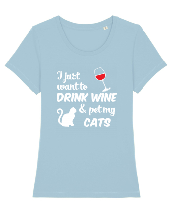 WINE AND CATS Sky Blue