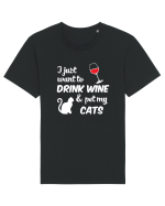 WINE AND CATS Tricou mânecă scurtă Unisex Rocker