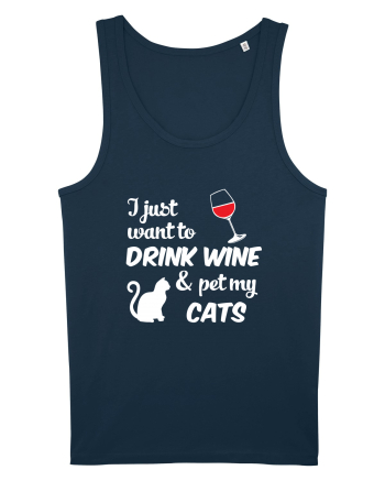 WINE AND CATS Navy