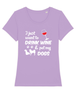 WINE AND DOGS Tricou mânecă scurtă guler larg fitted Damă Expresser