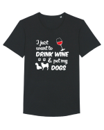 WINE AND DOGS Tricou mânecă scurtă guler larg Bărbat Skater