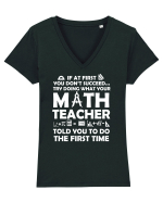 MATH TEACHER Tricou mânecă scurtă guler V Damă Evoker