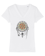 Lotus Dreamcatcher Tricou mânecă scurtă guler V Damă Evoker