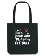 WINE AND PIT BULL Sacoșă textilă
