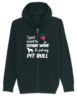 WINE AND PIT BULL Hanorac cu fermoar Unisex Connector