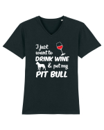 WINE AND PIT BULL Tricou mânecă scurtă guler V Bărbat Presenter