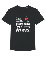 WINE AND PIT BULL Tricou mânecă scurtă guler larg Bărbat Skater